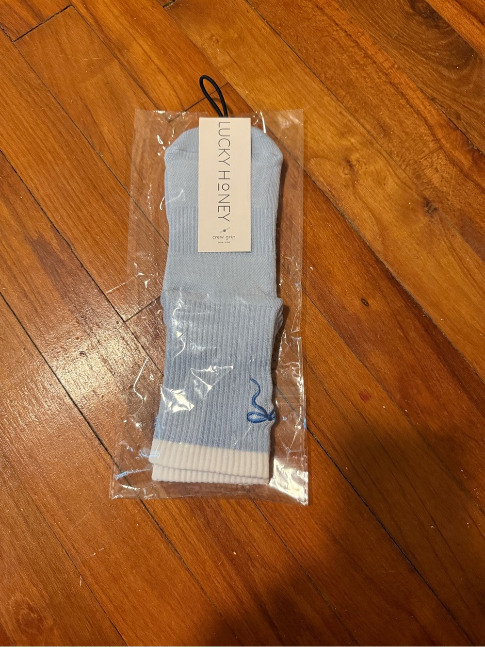 Light Blue & White Crew Grip Socks